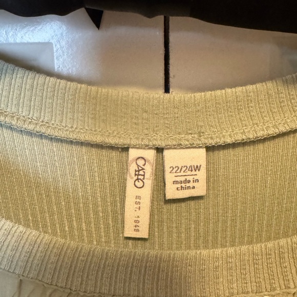 Cato 22/24W Sage Lace Boho Top Lightweight Spring Cottagecore - Picture 3 of 3